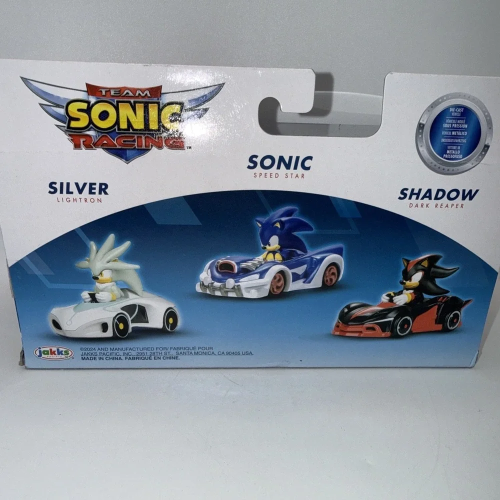 Jakks Sonic The Hedgehog 1:64 DieCast Vehicles 3-Pack Silver, Sonic & Shadow NIB
